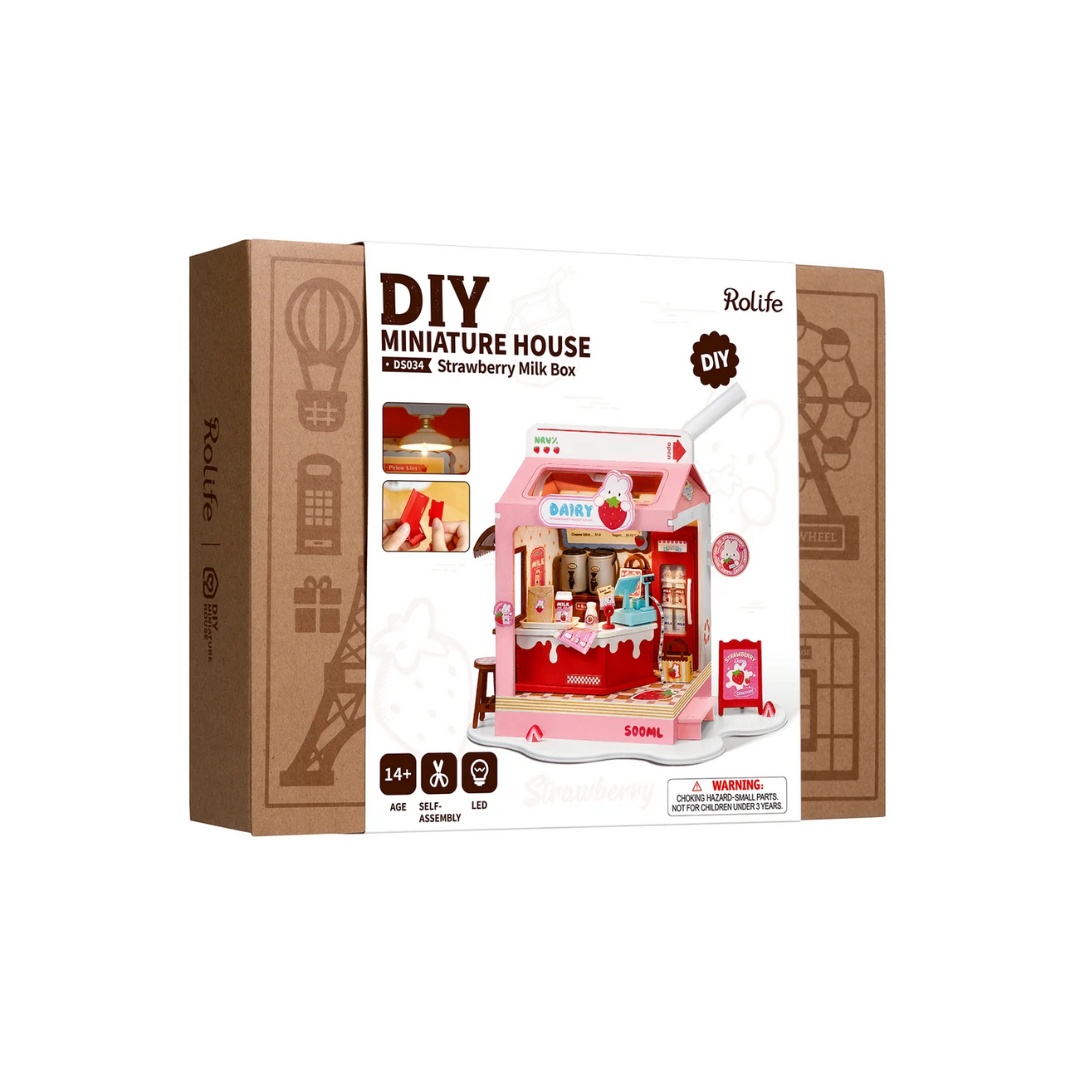 Strawberry Milk Box - DIY Miniature Kit