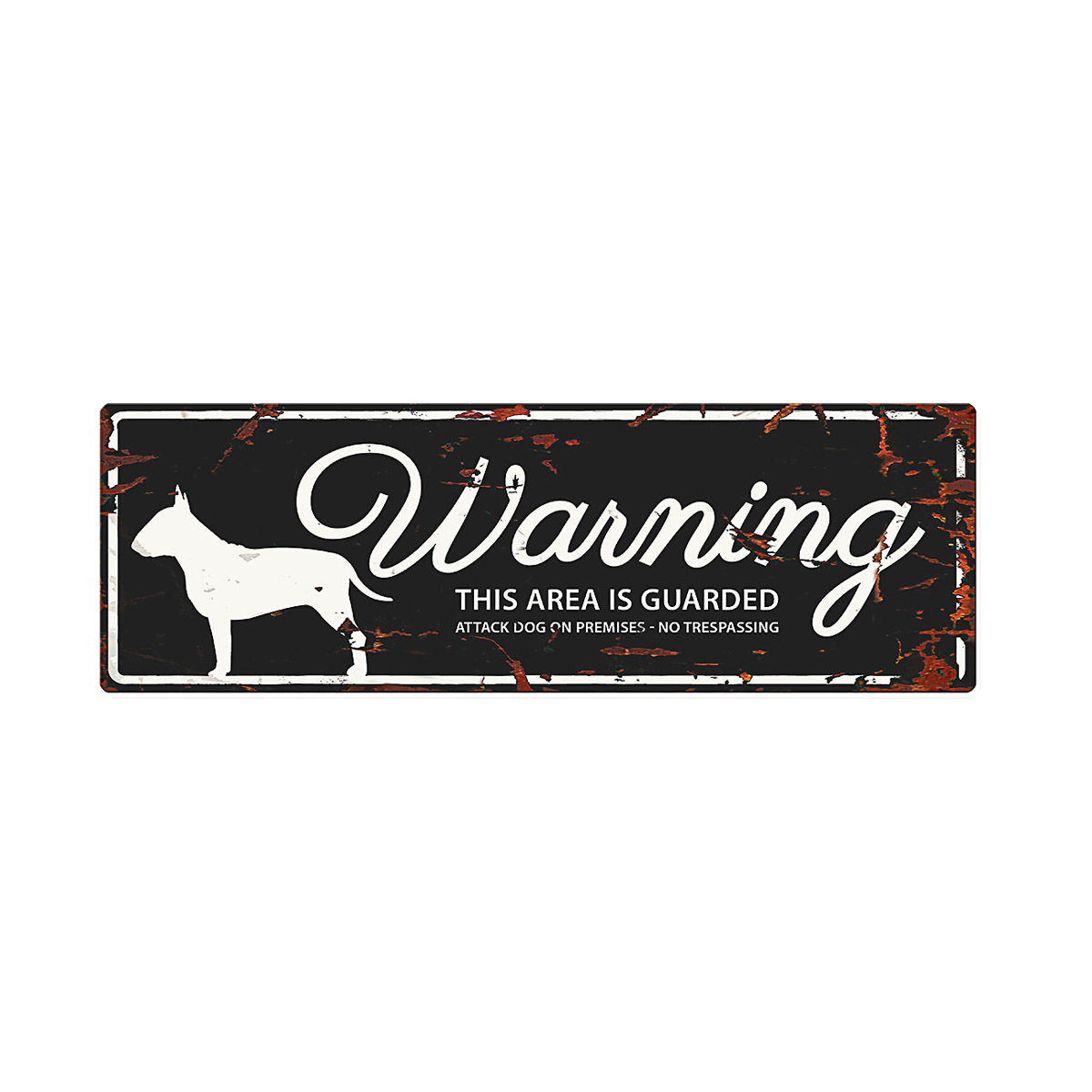 D&D Warning Aluminum Horizontaal Bull Terrier Zwart