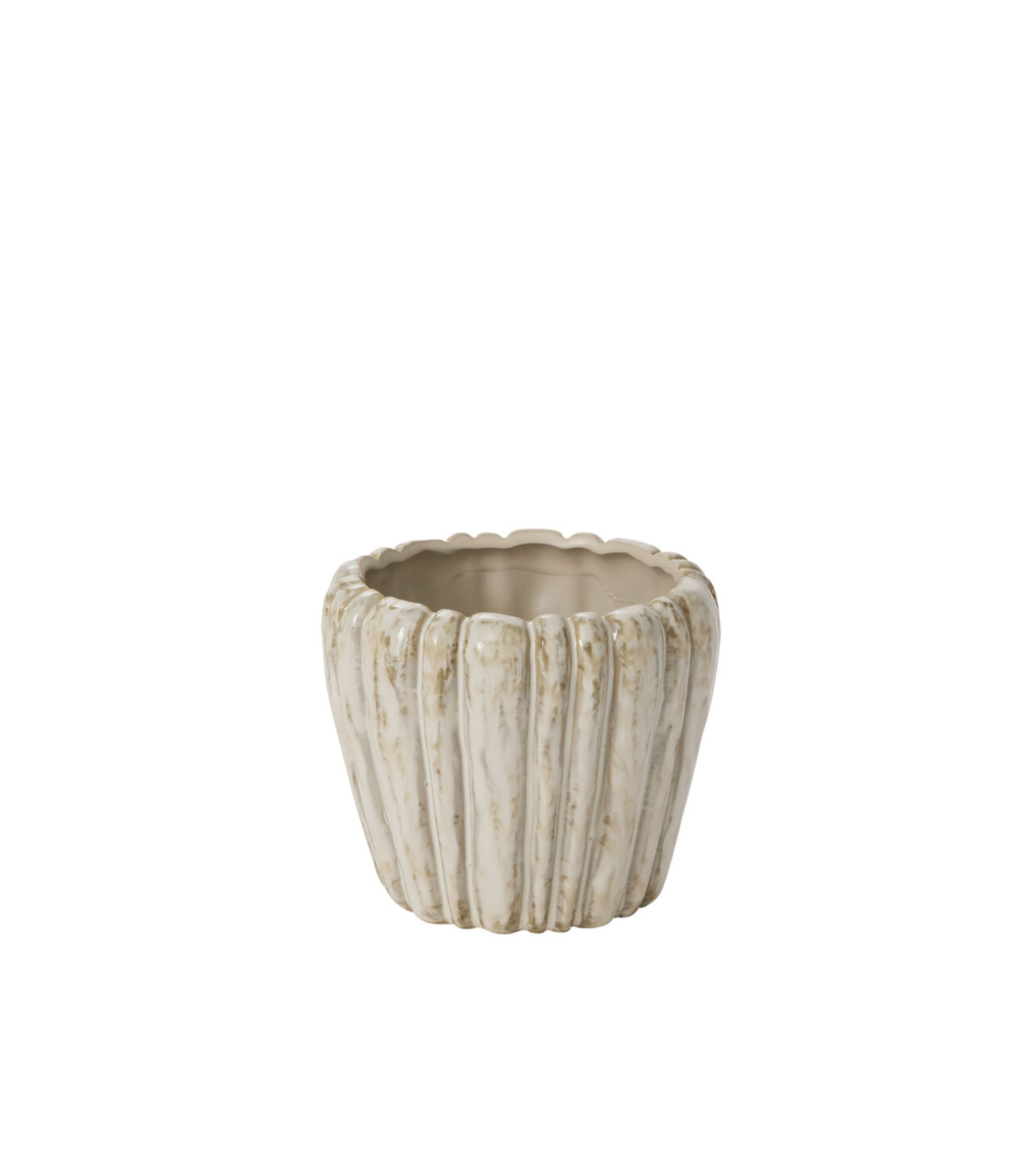 OFF-WHITE IVORY CERAMIC CEDRIC VASE, Size: 4"H X 4.75"  POT SKU 98845 (PK32)