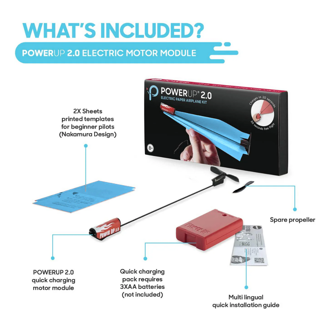POWERUP 2.0 Red Elec Paper Airplane Kit