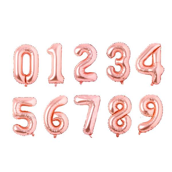 Funky Dogs Hondenverjaardag Ballonnen Cijfers Rosé Goud
