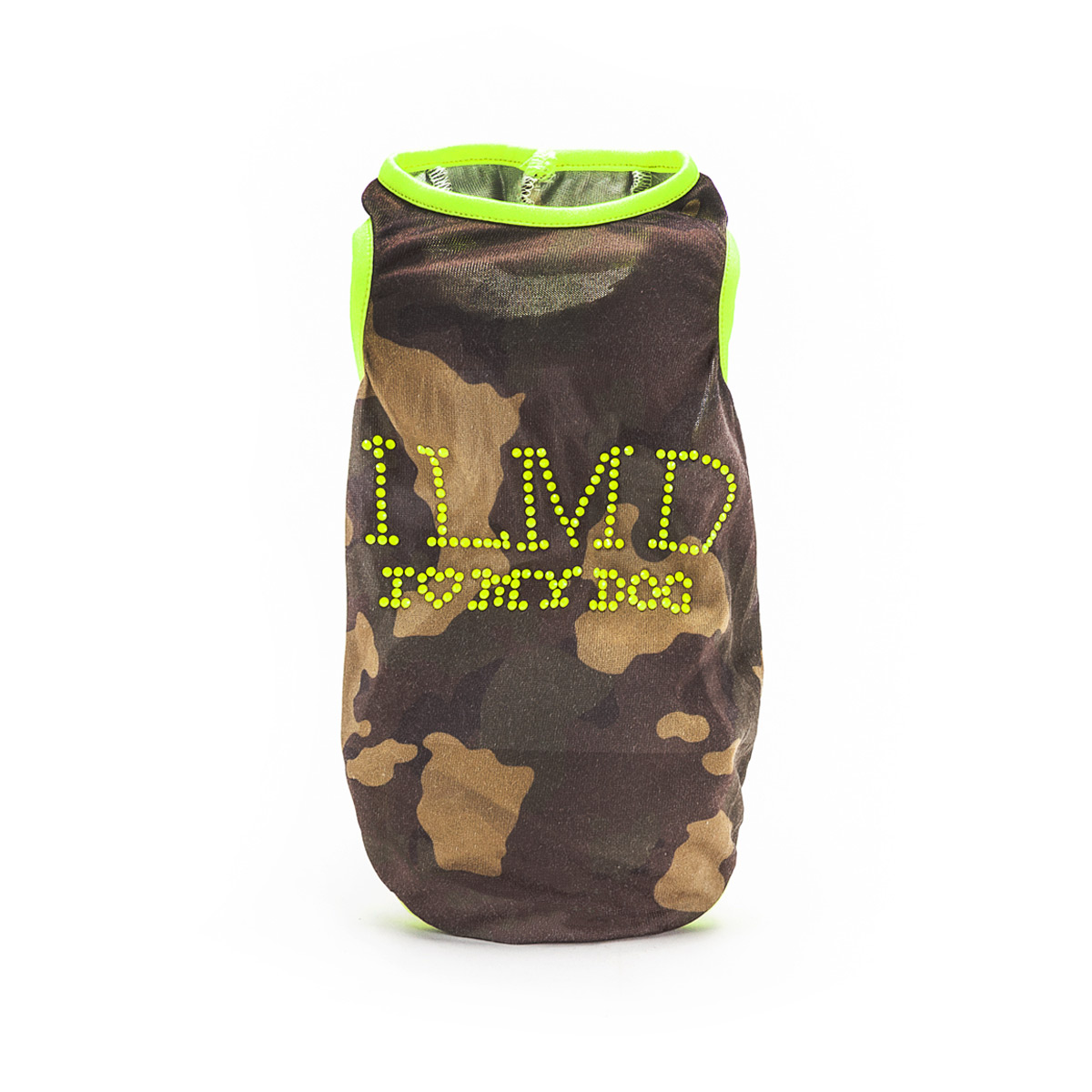 I Love My Dog Hondenshirt Fluo Camouflage Yellow