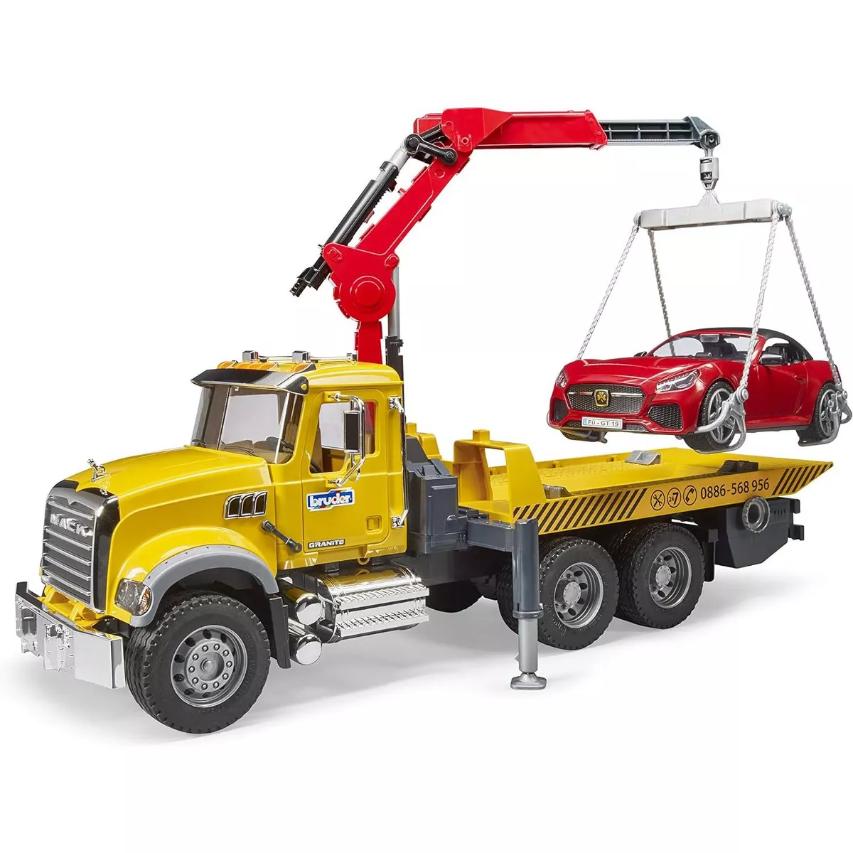 Bruder MACK Granite Tow Truck with Bruder Roadster