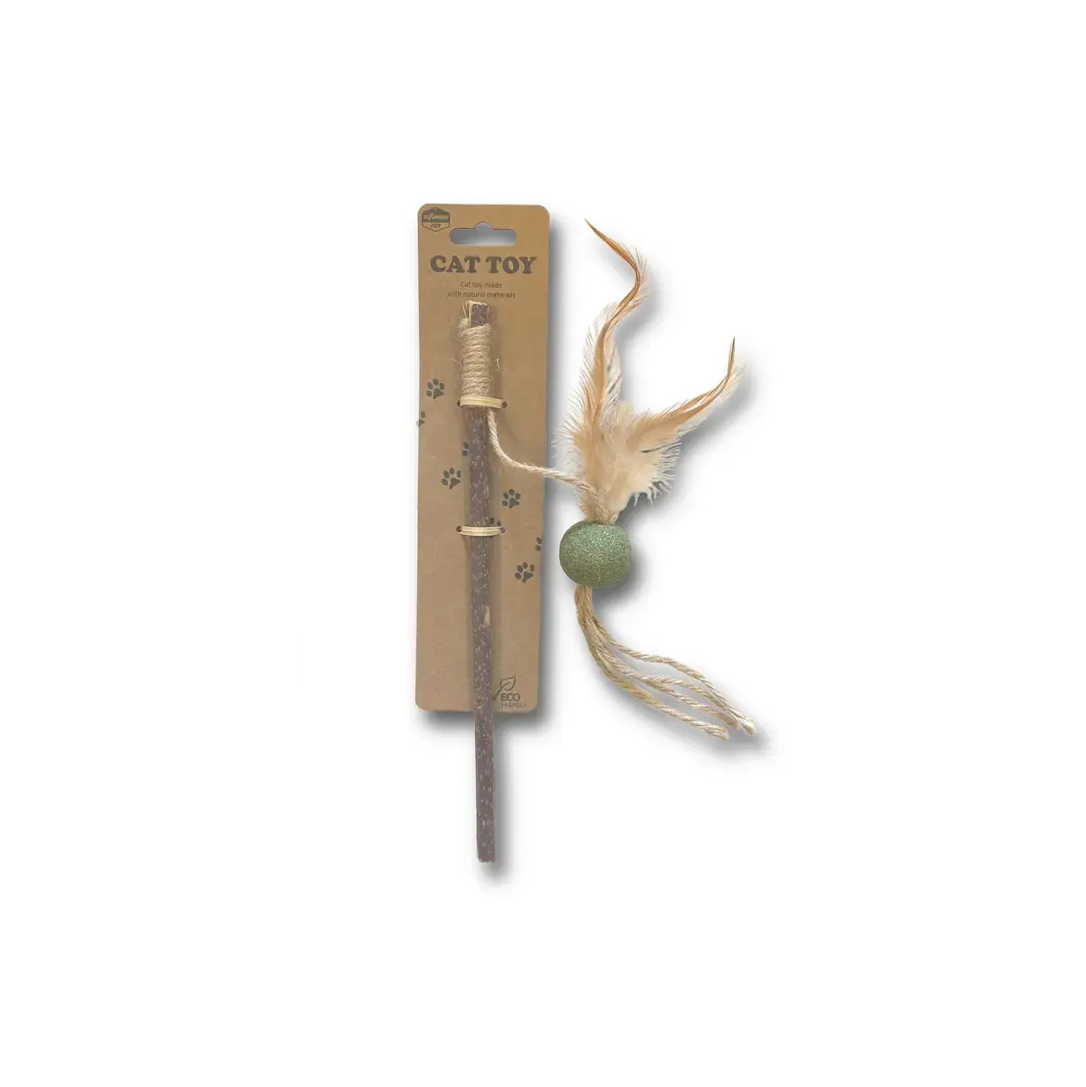 Stans Pet Kattenspeelgoed Natural Cat Toy Hengel Met Catnip Bal