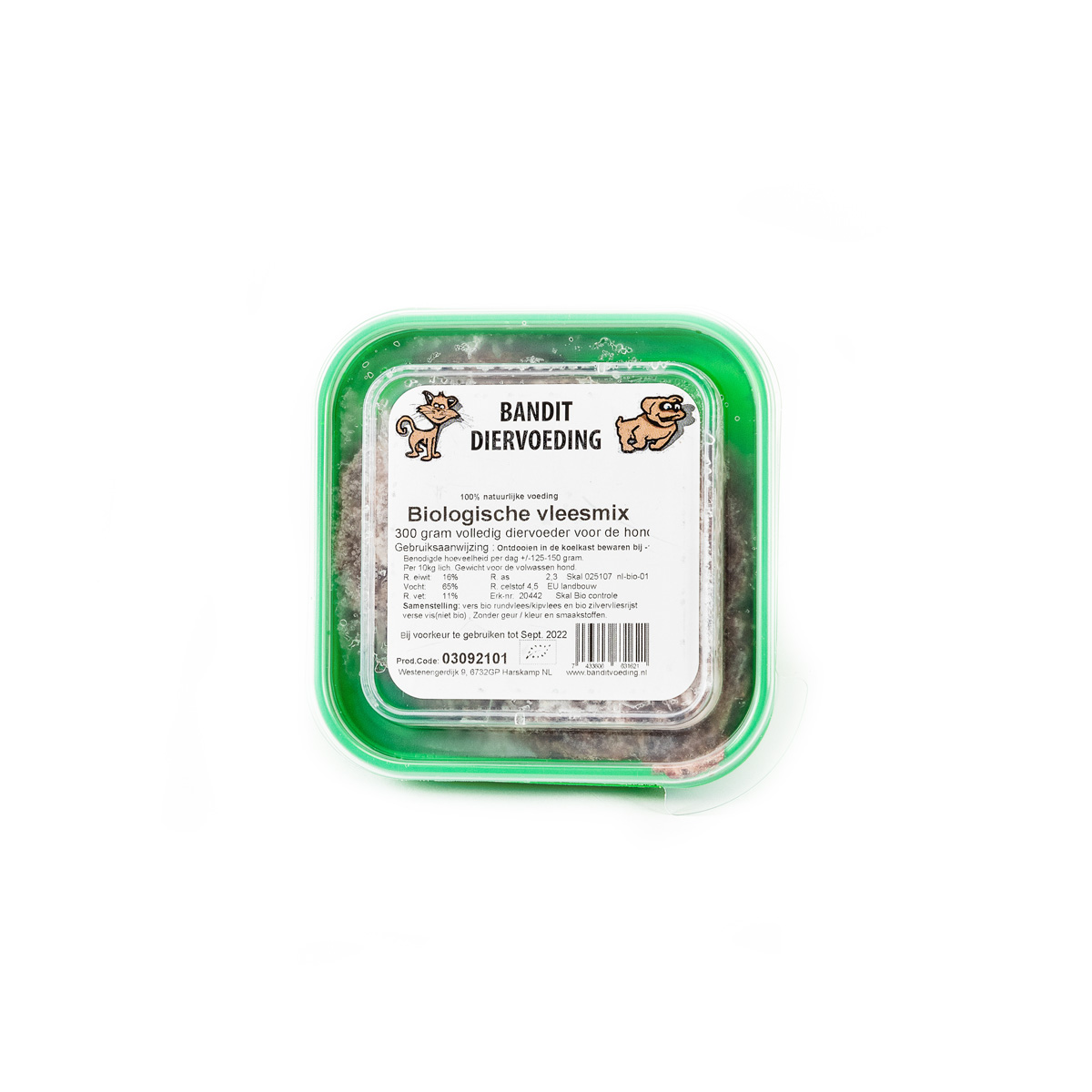 Bandit Vriesvoeding Hond BIO Vleesmix Rund 480gr