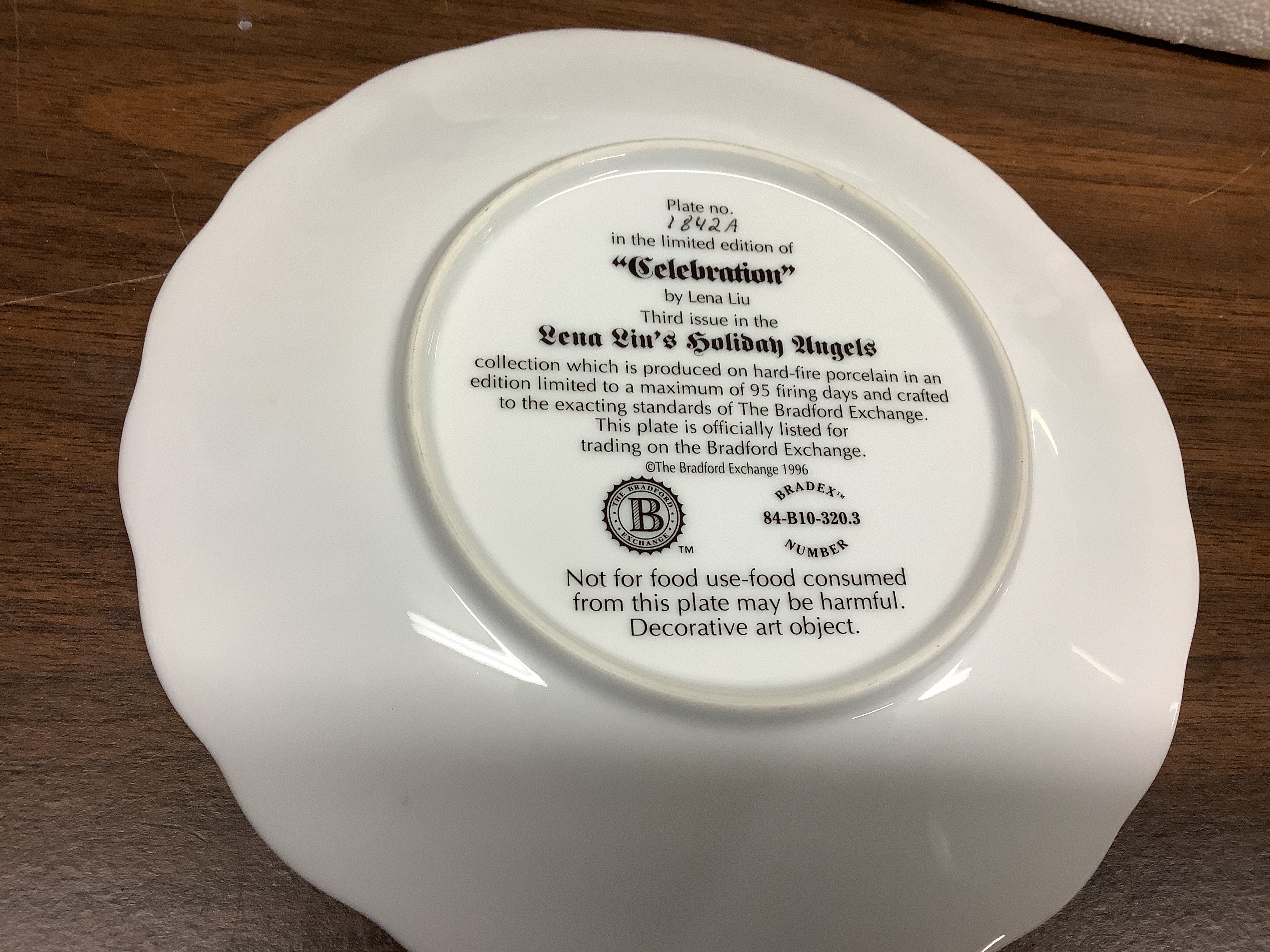 Bradford Exchanges Collectors Plates (1996) Celebration Bradex-Nr