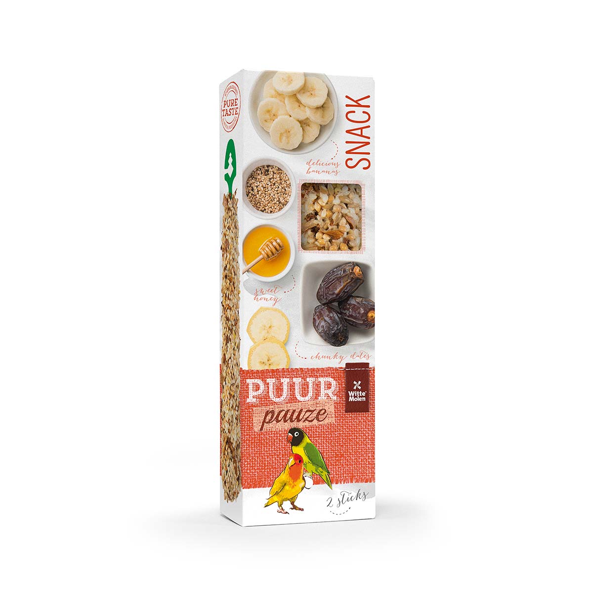 Puur Pauze Vogelstick Honing & Dadel Agapornis