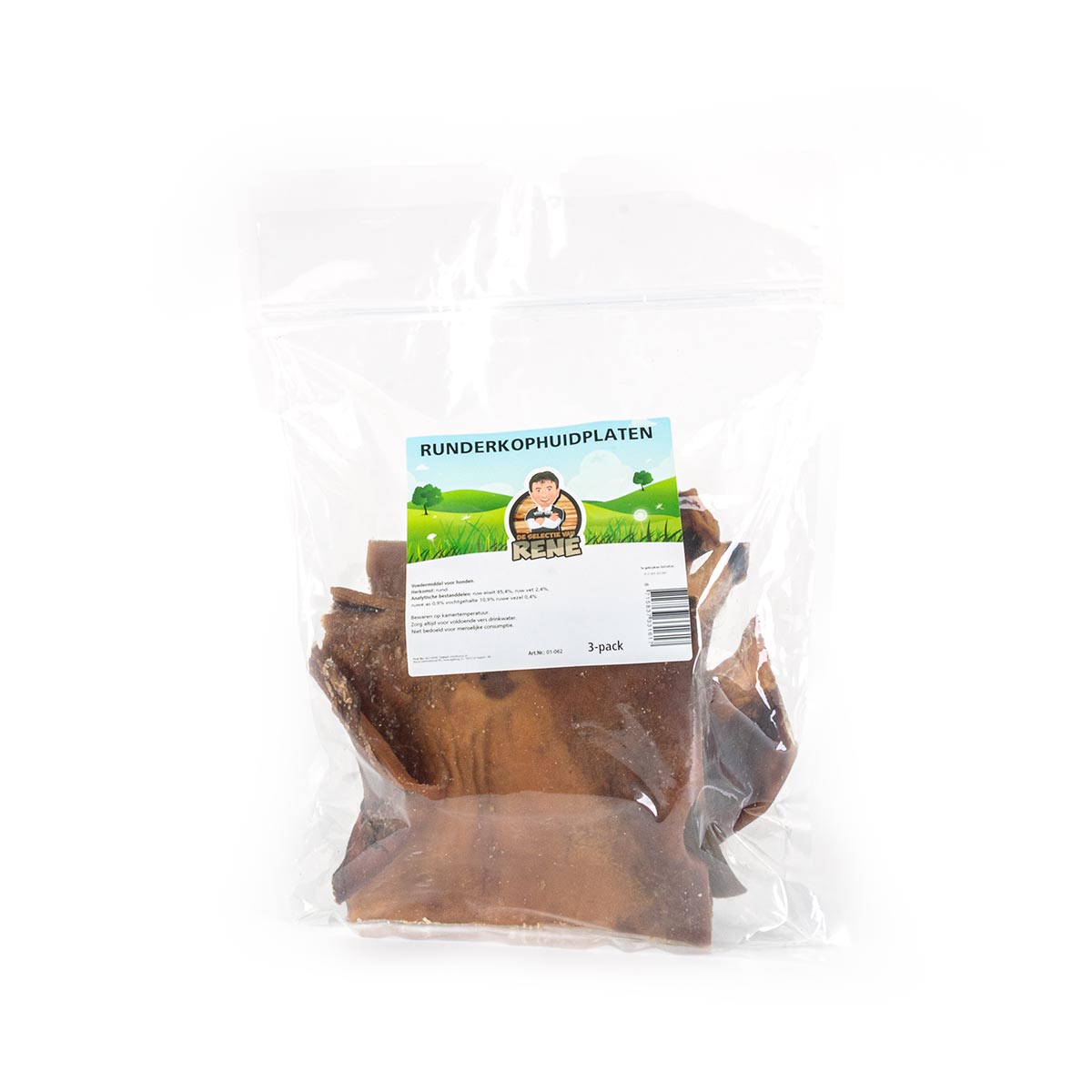 De Selectie Van René Kauwsnack Runderkophuidplaten 3-Pack