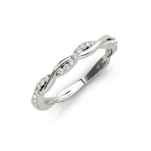 Tightly Twisted Single Row Diamond Band