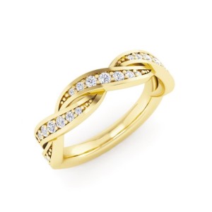 Twisted Diamond Wedding Band