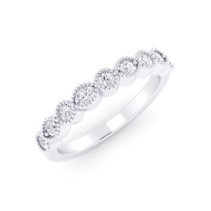 Milgrain Stackable Diamond Band