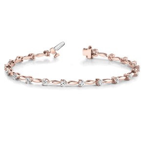 Three Prong and Fancy Bar Tennis Bracelet