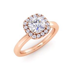 Engagement Ring With A Cushion Halo
