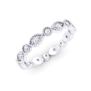 Milgrain Diamond Stackable Eternity Band