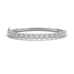 Cushion Style Diamond Bangle Bracelet