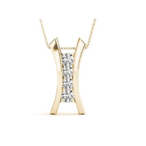 Curved Diamond Bar Pendant