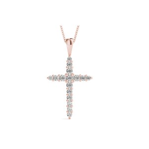 Tapered Diamond Cross Pendant