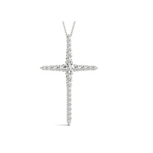 Tapered Diamond Cross Pendant