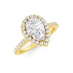 Pear Halo Diamond Engagement Ring