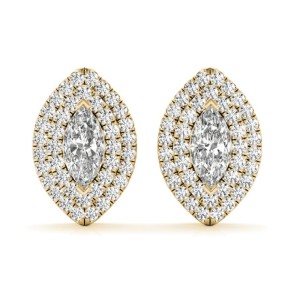 Marquise Double Halo Stud Earrings