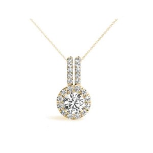 Fancy Round Halo Diamond Pendant