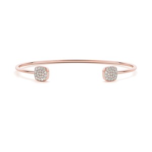 Open Cuff Bracelet with Cushion Pave Stations