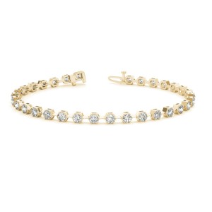 Hexagon Link Diamond Tennis Bracelet