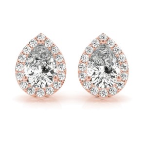 Pear Shaped Diamond Halo Earrings