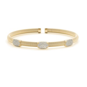 Mesh Cuff Bracelet with Accent Diamond Bars