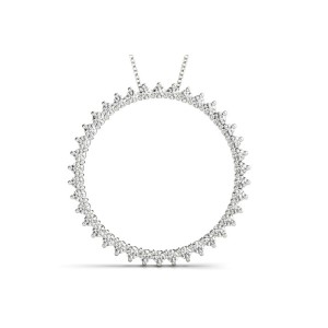 Three Prong Circle Diamond Pendant