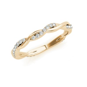 Single Row Twisted Diamond Wedding Band