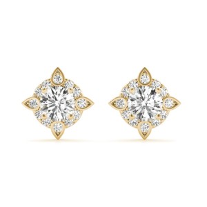 Round Halo Diamond Earrings