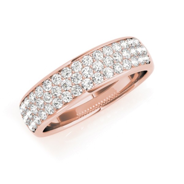 Three Row Diamond Wedding Band