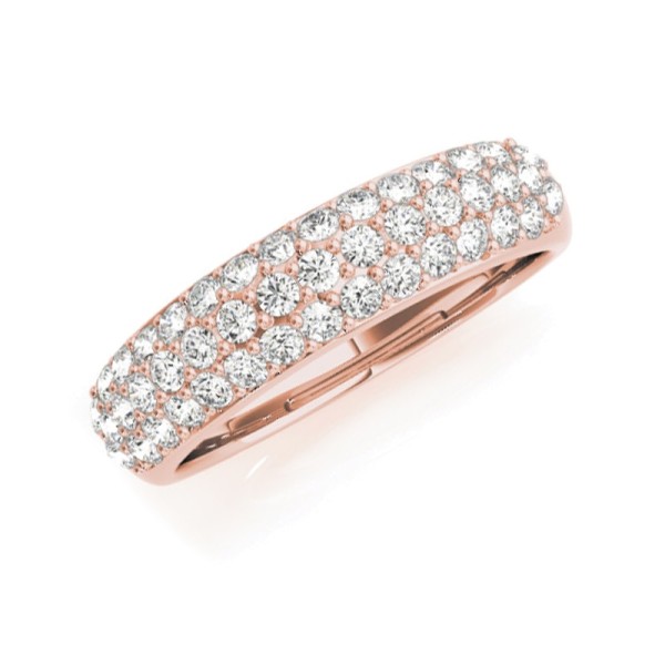 Three Row Diamond Wedding Band