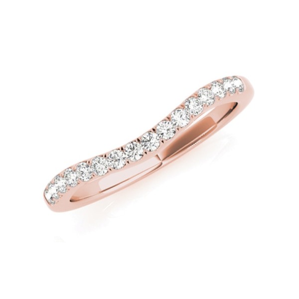 Slightly Curved Diamond Wedding Band