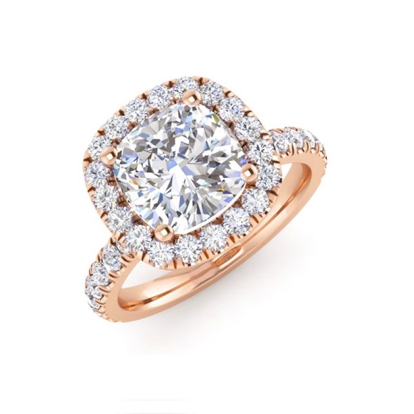 Cushion Halo Engagement Ring