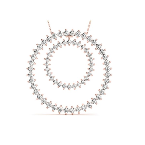 Double Circle Diamond Pendant