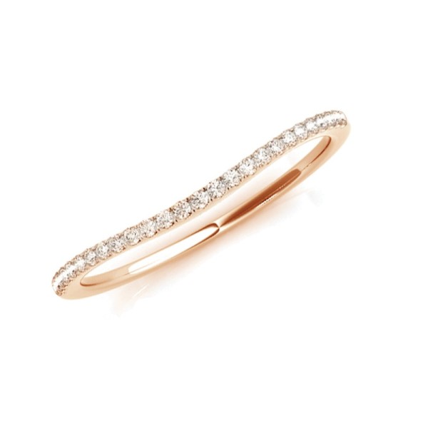 Curved Diamond Wedding Band