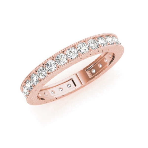 Round Diamond Eternity Band with Milgrain Detail