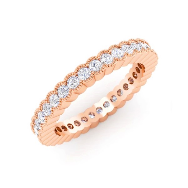 Half Bezel Set Milgrain Eternity Band