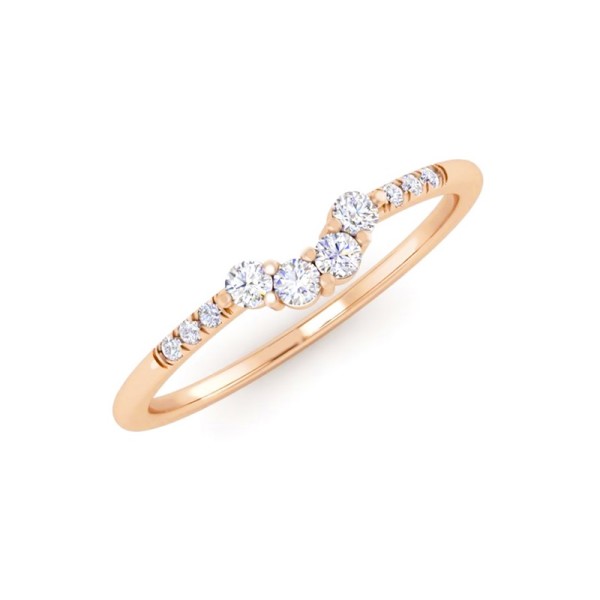 Half Moon Diamond Wedding Band