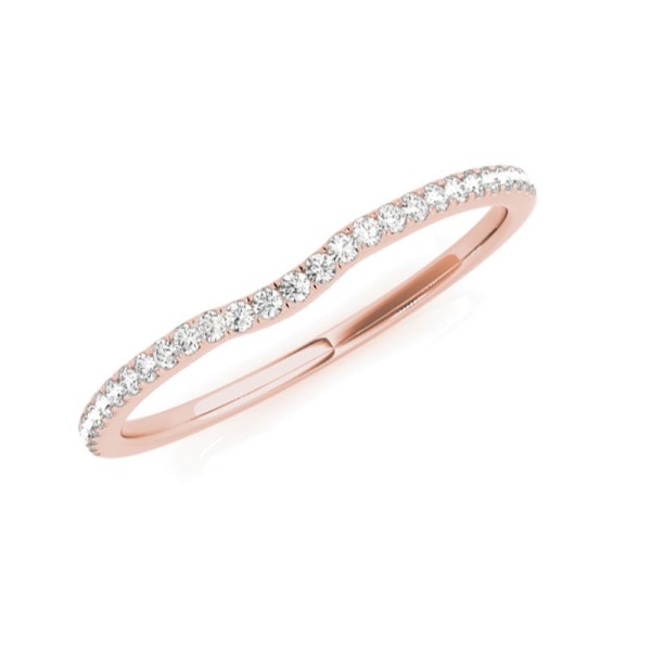 Curved Diamond Wedding Band