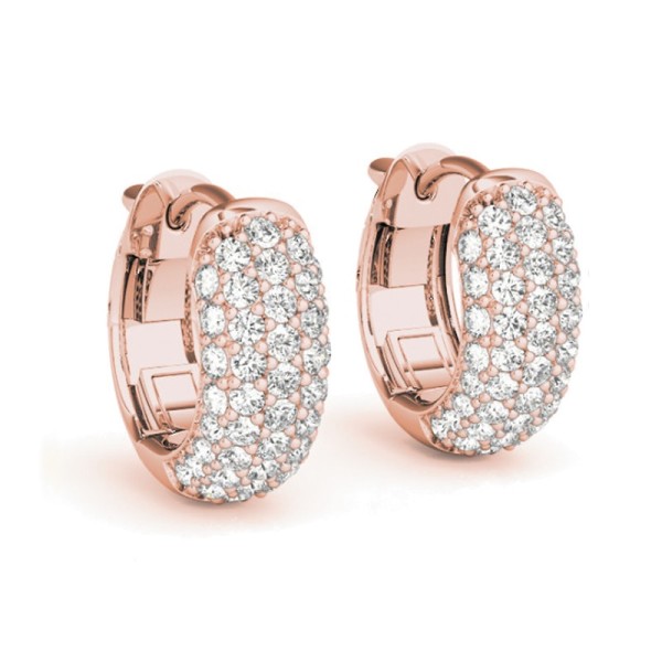 5 Row Diamond Huggie Earrings