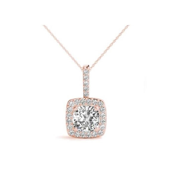 Cushion Diamond Halo Pendant