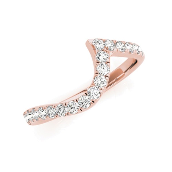 Large Curved Diamond Wedding Band