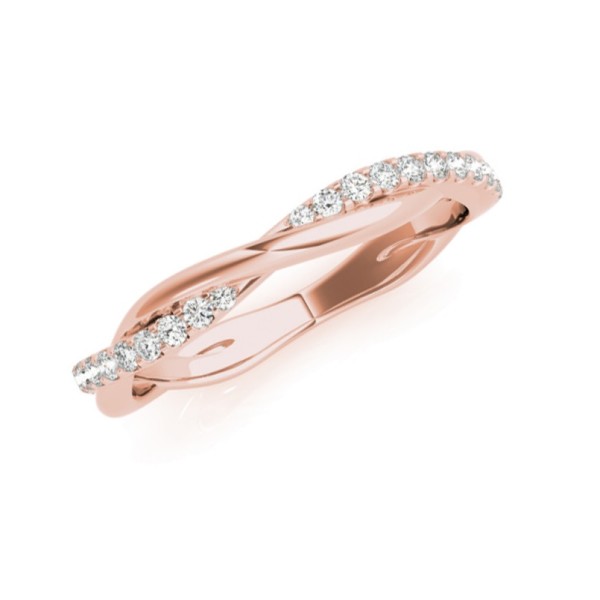 Single Row Diamond Twisted Band
