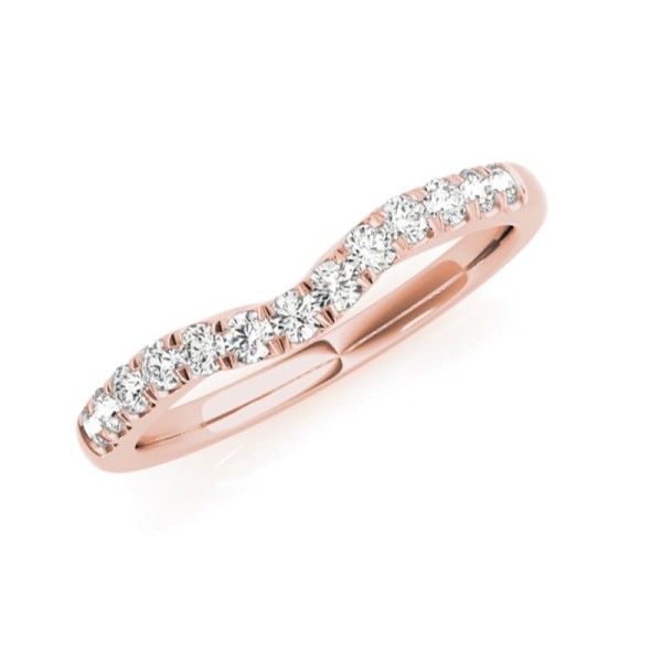 Slightly Curved Diamond Wedding Band