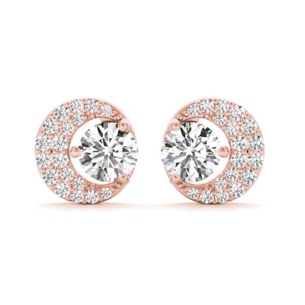 Round Half Moon Diamond Earrings