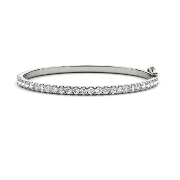 Shared Prong Diamond Bangle Bracelet