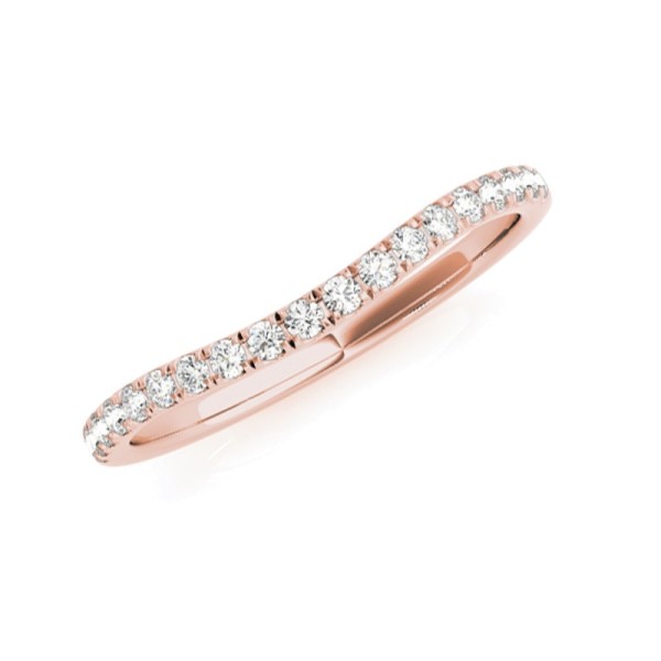 Diamond Curved Wedding Band